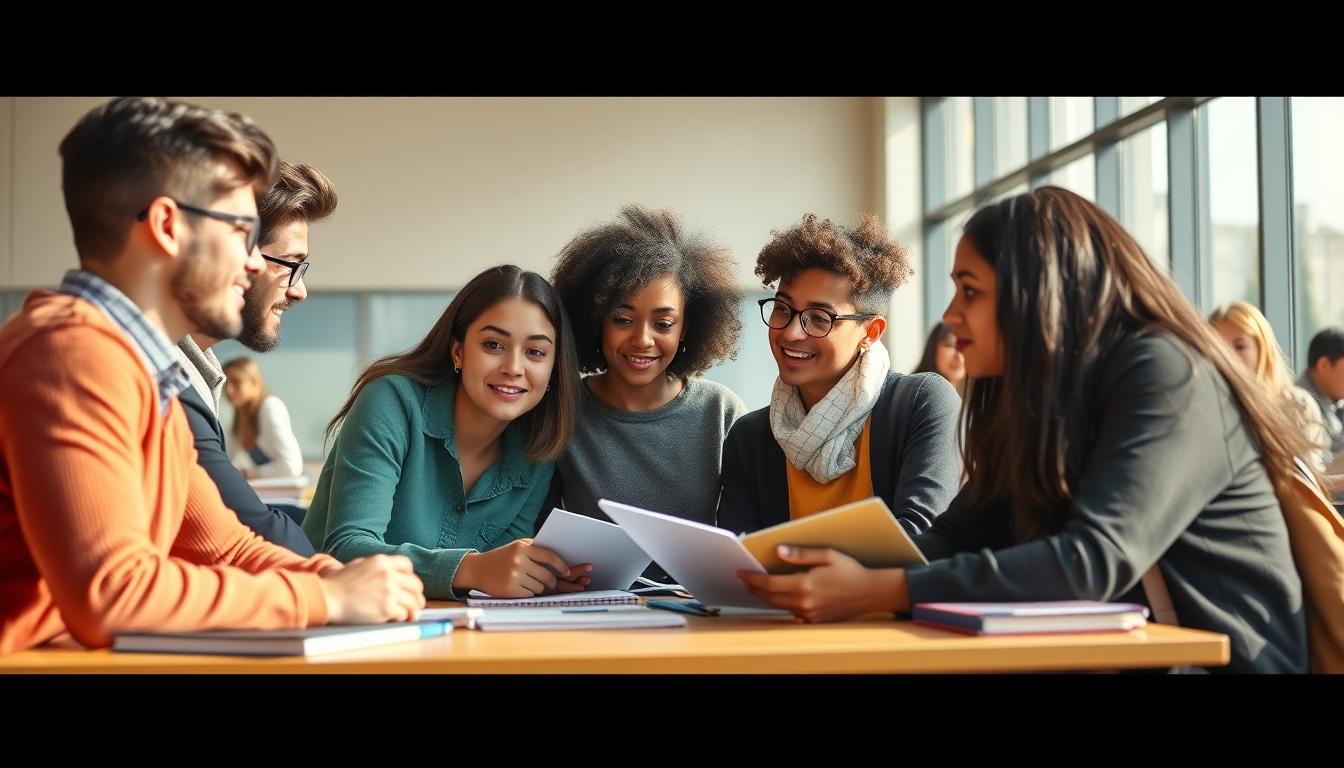 Student using a study guide to organize academic notes